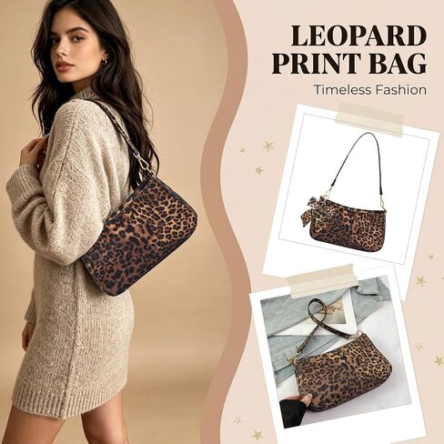 Leopard Print Purse, Classic Cheetah Print Bag for Women, Cheetah Purses with Leopard Print Bow in Saudi Arabia