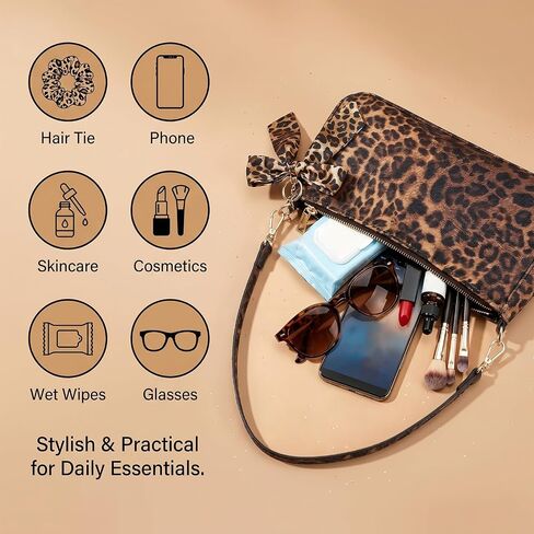 Leopard Print Purse, Classic Cheetah Print Bag for Women, Cheetah Purses with Leopard Print Bow in Saudi Arabia