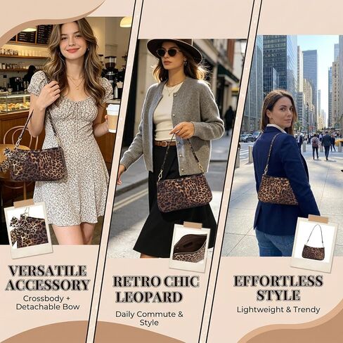 Leopard Print Purse, Classic Cheetah Print Bag for Women, Cheetah Purses with Leopard Print Bow in Saudi Arabia