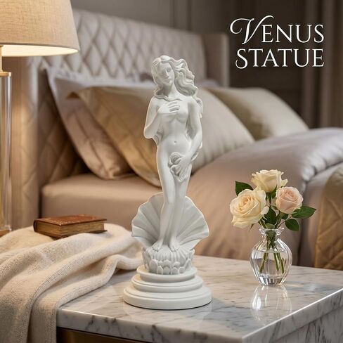 Aphrodite Statue The Birth of Venus 7.6 Inch - Greek Roman Goddess Sculpture, Handmade Resin Art Figurine Classical White Statue, Home & Office Decor in Saudi Arabia