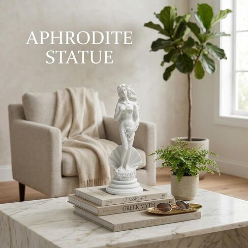 Aphrodite Statue The Birth of Venus 7.6 Inch - Greek Roman Goddess Sculpture, Handmade Resin Art Figurine Classical White Statue, Home & Office Decor in Saudi Arabia