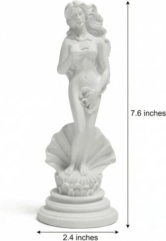Aphrodite Statue The Birth of Venus 7.6 Inch - Greek Roman Goddess Sculpture, Handmade Resin Art Figurine Classical White Statue, Home & Office Decor in Saudi Arabia