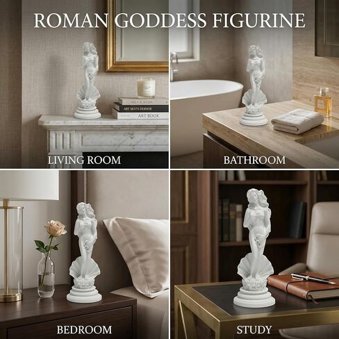 Aphrodite Statue The Birth of Venus 7.6 Inch - Greek Roman Goddess Sculpture, Handmade Resin Art Figurine Classical White Statue, Home & Office Decor in Saudi Arabia