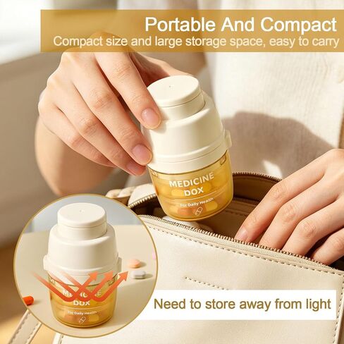 Portable Pill Cutter with Water Cup, 1/2 and 1/4 Tablet Splitter Pill Grinder Crusher Storage Box, ABS Stainless Steel Multifunctional Travel Medicine Organizer in Saudi Arabia