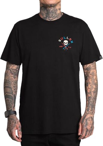 تي شيرت Sullen Men's Taste Like Freedom Americana Collection Tattoo Lifestyle Graphic من القطن الفاخر بأكمام قصيرة in Kuwait
