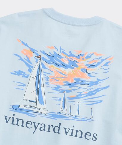 Vineyard Vines Men's Sunset Regatta Scene Short-Sleeve Pocket Tee in Kuwait