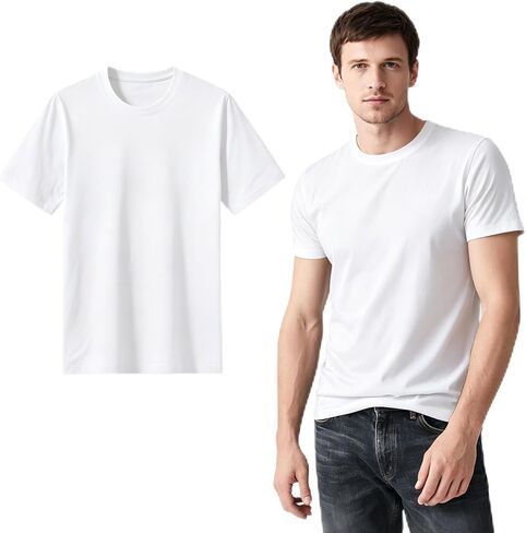 ORJ 1Pack Adult Black/White T Shirts, Blank Polyester Tshirts Crew Neck for Unisex,Men and Woman tee in Saudi Arabia