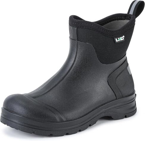 LHG Men's Short Rubber Boots Waterproof Insulated Neoprene Rain Mud Booties for Farming Fishing Hunting Chore Gardening Yard Work in Saudi Arabia