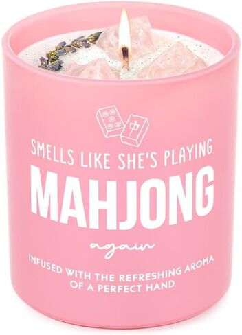 Mahjong Gifts for Women, Funny Mah Jongg Accessories, Gifts for Mahjong Lovers, Game Night Mother's Day Christmas Birthday for Mom Friend - Handmade Relaxing Lavender Scented Candle 10oz in Saudi Arabia