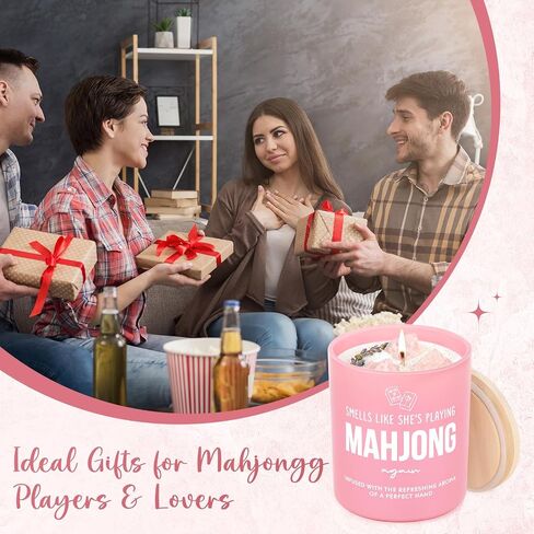 Mahjong Gifts for Women, Funny Mah Jongg Accessories, Gifts for Mahjong Lovers, Game Night Mother's Day Christmas Birthday for Mom Friend - Handmade Relaxing Lavender Scented Candle 10oz in Saudi Arabia
