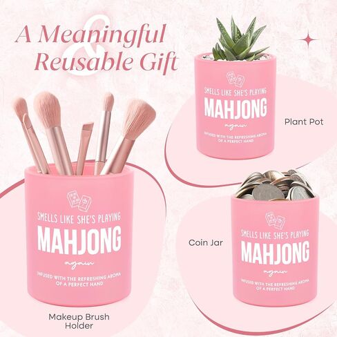 Mahjong Gifts for Women, Funny Mah Jongg Accessories, Gifts for Mahjong Lovers, Game Night Mother's Day Christmas Birthday for Mom Friend - Handmade Relaxing Lavender Scented Candle 10oz in Saudi Arabia