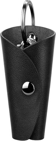 T-carbon Top Grain Leather Key Wrap for House Keys Compact Key Holder Case Fits 2-5 Keys,Silent Rattle-Free Portable Keychain in Kuwait