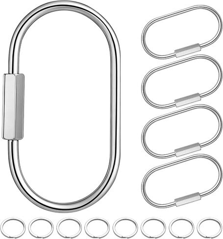Silvery Key Rings, Carabiner Clip for Lock Keychain, Purse Bag Charms for Handbags, Screw Lock Keys Organizer in Saudi Arabia