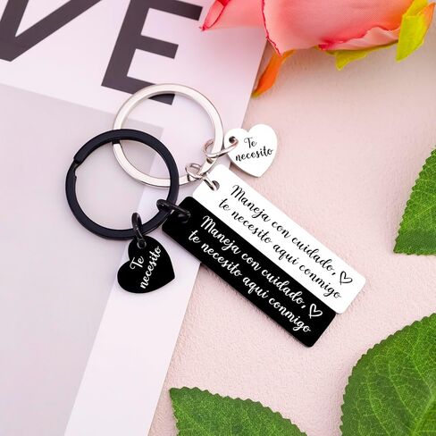 Drive Safe Keychain For Him Spanish Maneja Con Cuidado Te Necesito Aqui Conmigo Keychain Drive Safe Car Accessories For Men Boyfriend Brother Husband Dad Uncle Fathers Day Gift in Kuwait