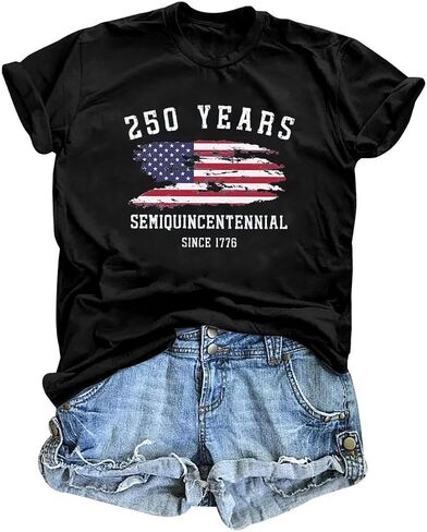 250 Years America Anniversary Shirt Womens 250th Independence Day Freedom Shirt USA Flag Star and Stripes Tee in Saudi Arabia