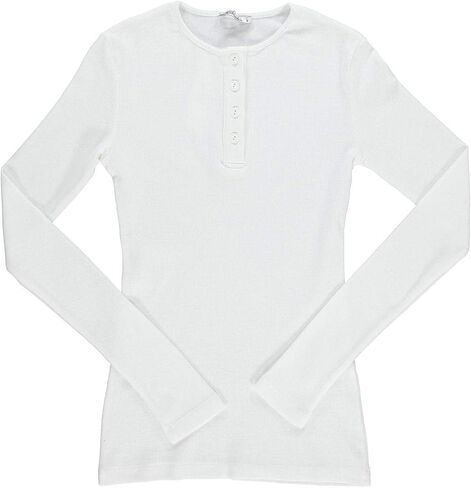 KIKI RIKI Womans Ribbed Long Sleeve Henley T-Shirt 29338 in Saudi Arabia