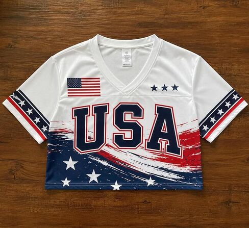 Personalized Soccer Crop Top Jersey Women Custom Name Number Fan Shirt Stadium Outfit Country Soccer Fan, Sports Lovers in Saudi Arabia