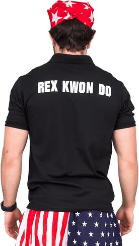 Rex Kwon Do Halloween Costume Set Shirt Red Bandana & Yellow Lens Sunglasses Funny Movie Martial Arts Cosplay Adult Outfit in Kuwait