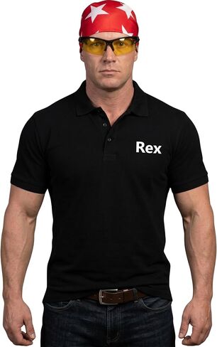 Rex Kwon Do Halloween Costume Set Shirt Red Bandana & Yellow Lens Sunglasses Funny Movie Martial Arts Cosplay Adult Outfit in Kuwait