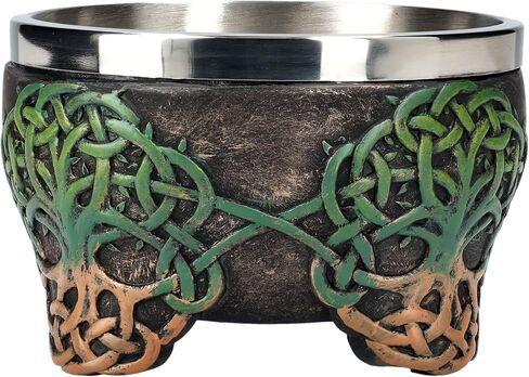 Pacific Giftware Celtic Tree of Life Smudge Bowl with Removable Stainless Steel Insert, Decorative Resin Incense Burner with Footed Base, Spiritual Altar Accessory 3" H in Saudi Arabia