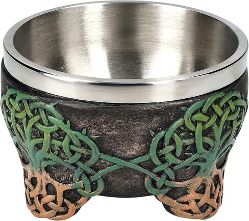 Pacific Giftware Celtic Tree of Life Smudge Bowl with Removable Stainless Steel Insert, Decorative Resin Incense Burner with Footed Base, Spiritual Altar Accessory 3" H in Saudi Arabia