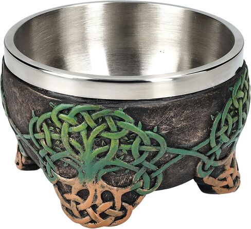 Pacific Giftware Celtic Tree of Life Smudge Bowl with Removable Stainless Steel Insert, Decorative Resin Incense Burner with Footed Base, Spiritual Altar Accessory 3" H in Saudi Arabia