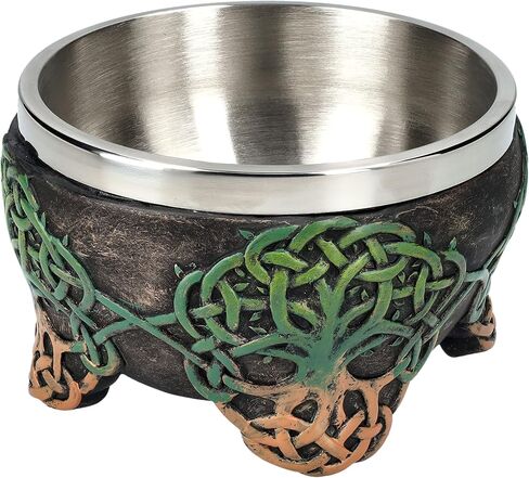 Pacific Giftware Celtic Tree of Life Smudge Bowl with Removable Stainless Steel Insert, Decorative Resin Incense Burner with Footed Base, Spiritual Altar Accessory 3" H in Saudi Arabia
