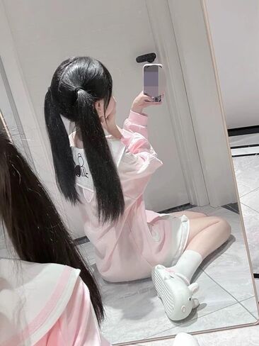 Pokn Y2K Bunny Ear Jojifuku Cutecore Kawaii Hoodie Clothes Women Long Sleeves Tops Graphic Cutecore Shoujo Clothes in Saudi Arabia
