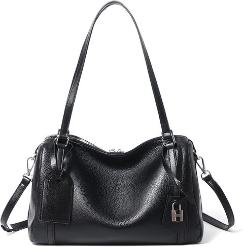 Dreubea Womens Soft Leather Tote Bag Big Capacity Soft Hobo Shoulder Handbag for Work Commute Travel | Leather in Saudi Arabia