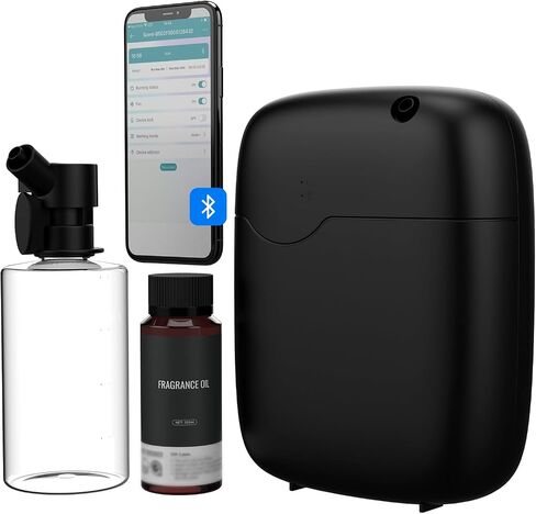 Hotel Scent Diffuser, Waterless Essential Oil Diffuser with Bluetooth Control, 400ml Capacity Aromatherapy Machine, Black, Wall Mount or Tabletop, Low Noise Operation, Covers up to 3000 Sq Ft in Saudi Arabia