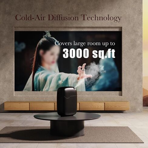 Hotel Scent Diffuser, Waterless Essential Oil Diffuser with Bluetooth Control, 400ml Capacity Aromatherapy Machine, Black, Wall Mount or Tabletop, Low Noise Operation, Covers up to 3000 Sq Ft in Saudi Arabia