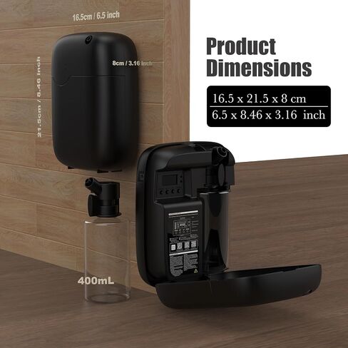 Hotel Scent Diffuser, Waterless Essential Oil Diffuser with Bluetooth Control, 400ml Capacity Aromatherapy Machine, Black, Wall Mount or Tabletop, Low Noise Operation, Covers up to 3000 Sq Ft in Saudi Arabia