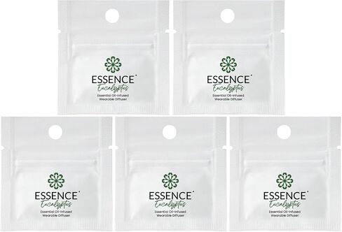 Essence Nasal Diffuser Ring | Solid Scents Essential Oils | Aromatherapy Nose Ring | Personal Scent Clip for Travel, Work & Everyday Use | Made in USA | Eucalyptus | 5 Pack in Saudi Arabia