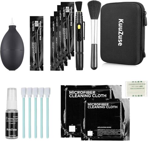 KuuZuse Professional DSLR Camera Cleaning Kit with APS-C Cleaning Swabs, Microfiber Cloths, Camera Cleaning Pen, for Camera Lens, Optical Lens and Digital SLR Cameras. in Saudi Arabia