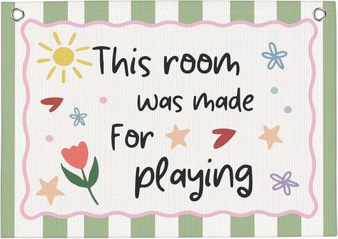 Kids Playroom Decor Banner Sage Green Play Room Wall Decor 30"x20" in Saudi Arabia