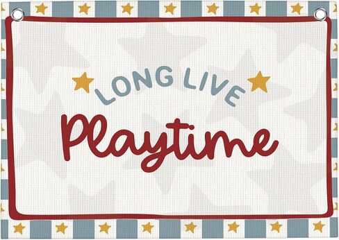 Long Live Playtime Banner Playroom Wall Decor for Kidroom 30"x20" in Saudi Arabia