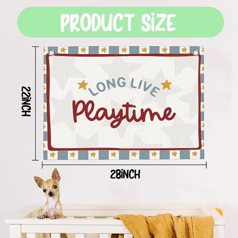 Long Live Playtime Banner Playroom Wall Decor for Kidroom 30"x20" in Saudi Arabia