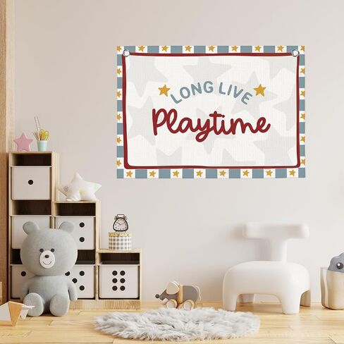 Long Live Playtime Banner Playroom Wall Decor for Kidroom 30"x20" in Saudi Arabia
