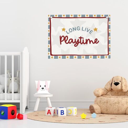 Long Live Playtime Banner Playroom Wall Decor for Kidroom 30"x20" in Saudi Arabia