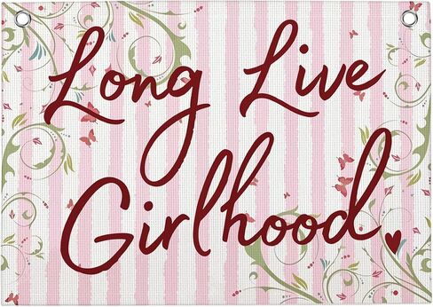 Vintage Floral Long Live Girlhood Banner Toddler Girl Room Decor 30"x20" | Cottagecore Girls Bedroom Decor for Nursery Playroom Toddler Room Toy Room Bedroom Dorm in Saudi Arabia