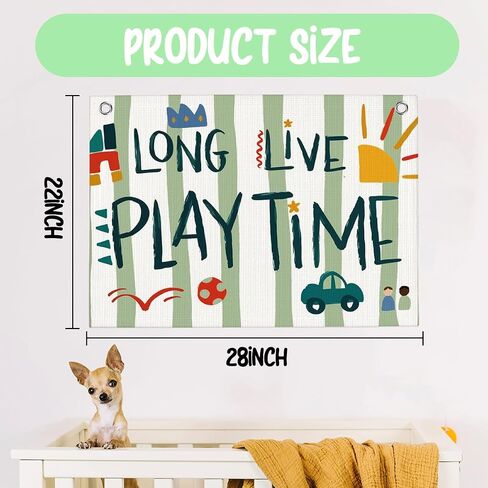 Long Live Playtime Banner Sage Green Playroom Wall Decor for Boys 30"x20" | Toddler Playroom Decor for Nursery Toddler Girls Boys Kids Toy Room Play Room Kidroom in Saudi Arabia
