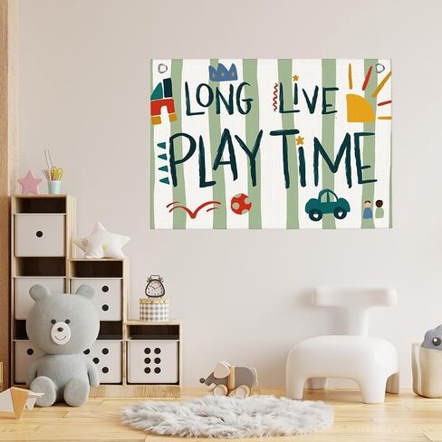 Long Live Playtime Banner Sage Green Playroom Wall Decor for Boys 30"x20" | Toddler Playroom Decor for Nursery Toddler Girls Boys Kids Toy Room Play Room Kidroom in Saudi Arabia