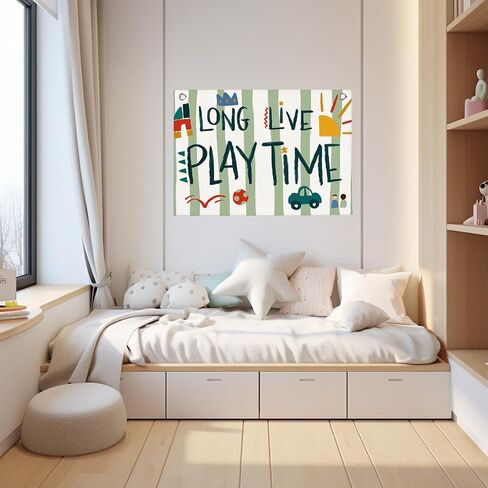 Long Live Playtime Banner Sage Green Playroom Wall Decor for Boys 30"x20" | Toddler Playroom Decor for Nursery Toddler Girls Boys Kids Toy Room Play Room Kidroom in Saudi Arabia