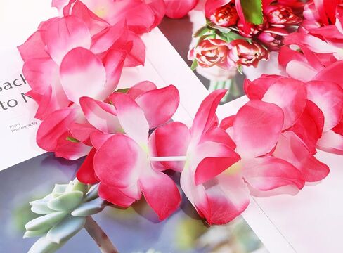 مجموعة PENTA ANGEL Hawaiian Leis لحفلة Luau 4 قطع شريط زهور استوائية Lei لصيف الشاطئ وحمام السباحة وحفلات التخرج والرقص (وردي) in Kuwait