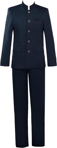 US Men Size Japanese High School Uniform Cosplay Costume Black Jacket and Pants in Saudi Arabia