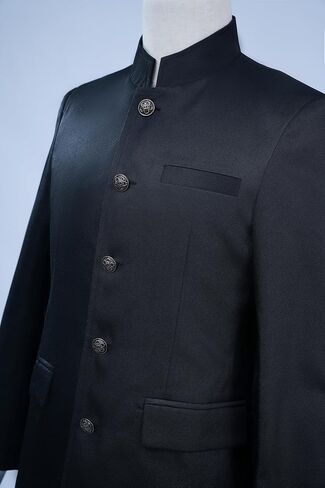 US Men Size Japanese High School Uniform Cosplay Costume Black Jacket and Pants in Saudi Arabia