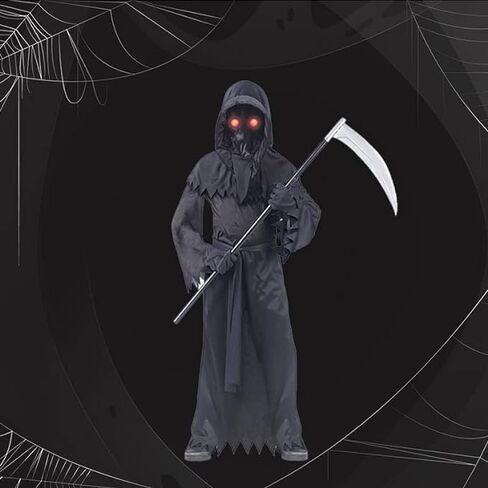 نظارات الهالوين LED لحفلة المهرج المخيف فانتوم زي غريم ريبر الأسود مجموعة التأثيرية مع نظارات العين الحمراء المتوهجة نظارات المنجل للحفلات المهرج المتوهجة نظارات المهرج المتوهجة عيون حمراء متوهجة in Kuwait