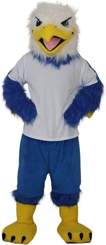 Long Hair Blue Eagle Bird Costume Mascot For Holiday Party Fancy Dress Cartoon in Saudi Arabia