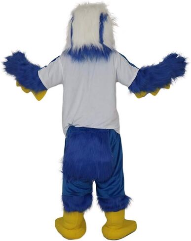 Long Hair Blue Eagle Bird Costume Mascot For Holiday Party Fancy Dress Cartoon in Saudi Arabia