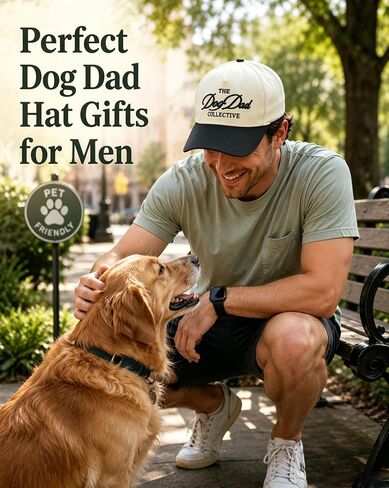 Dog Dad Trucker Hat for Men, Dog Lovers Gift for Birthday Father's Day from Wife Daughter Son, Vintage Two-Tone 3D Embroidery Baseball Cap for Casual Wear in Saudi Arabia